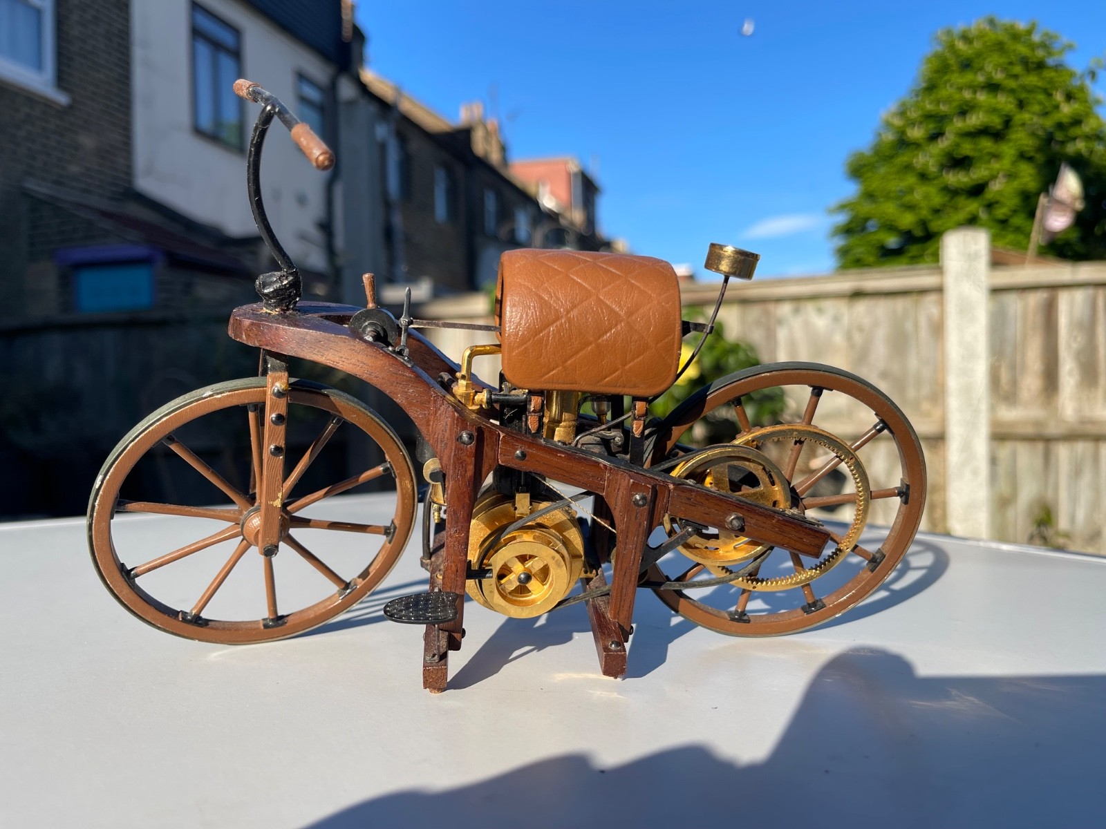 Franklin mint 1:8 1885 Daimler single track classic Motor bike model rare 12 110