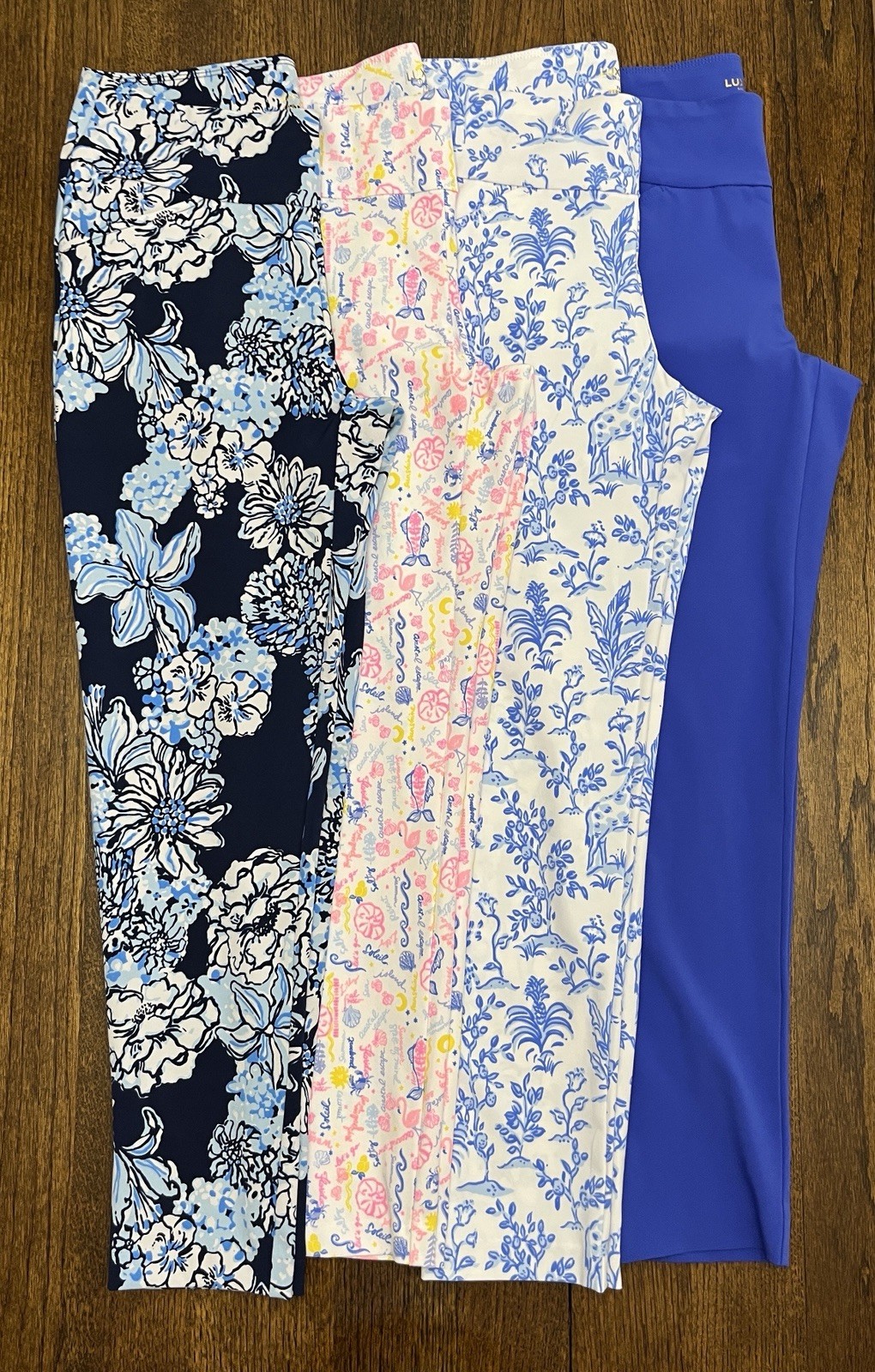 NEW Lilly Pulitzer Luxletic CorsoPants Lot of 4 Size8 Skinny Pants BluePink L