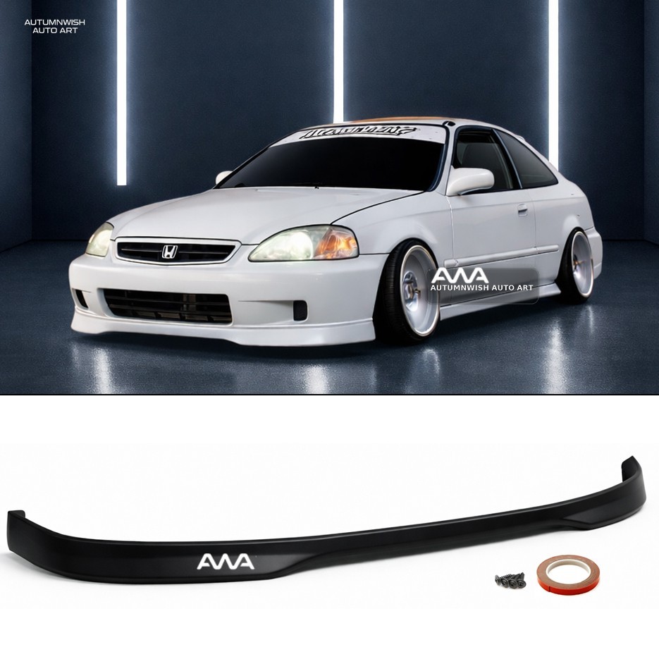 For 99-00 Honda Civic 2DR 3DR 4DR Polyurethane Type R Style Front Bumper Lip