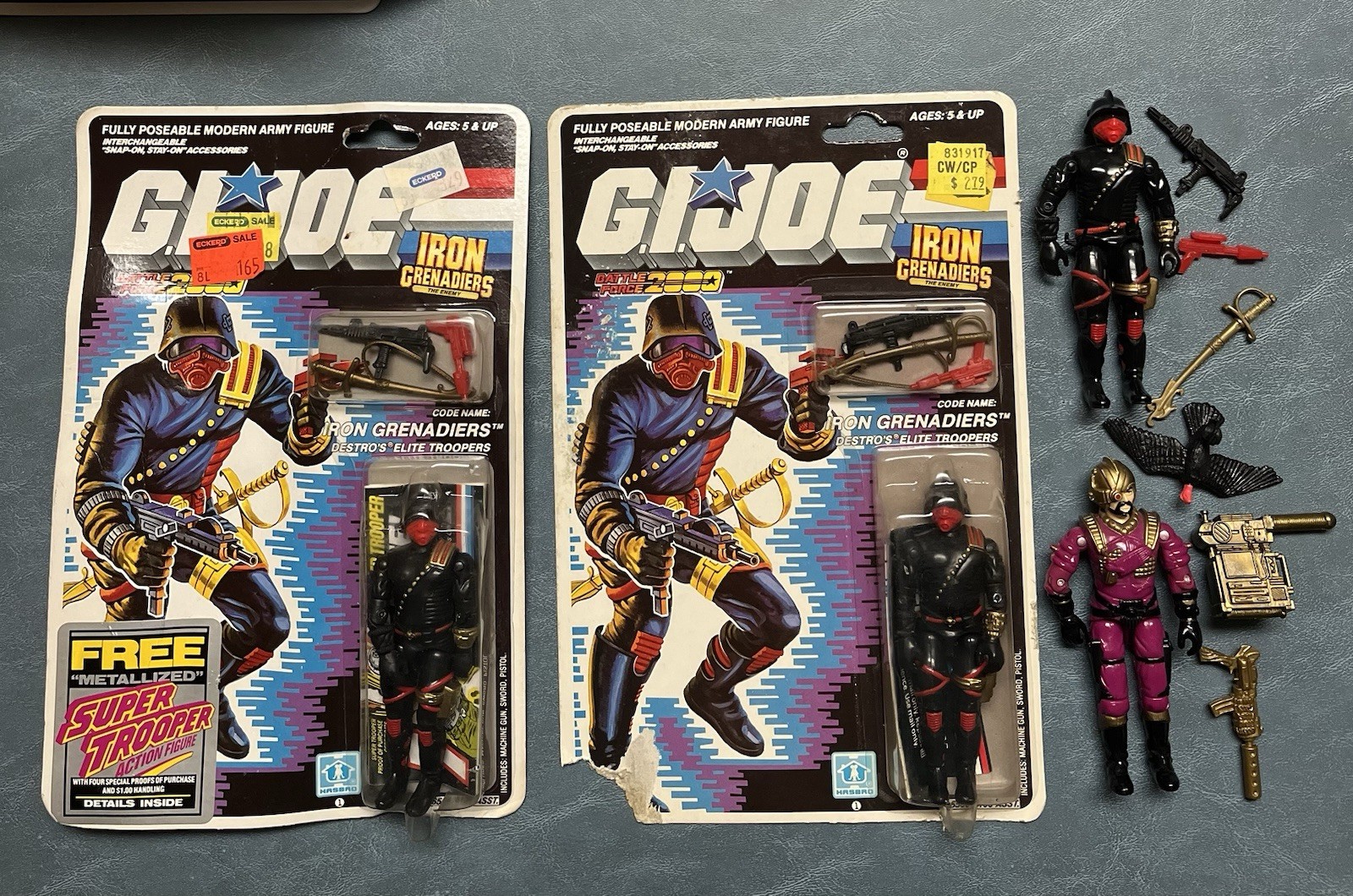 1987, 1988 GI Joe Cobra Iron Grenadiers sealed, loose Made in China + Voltar HK