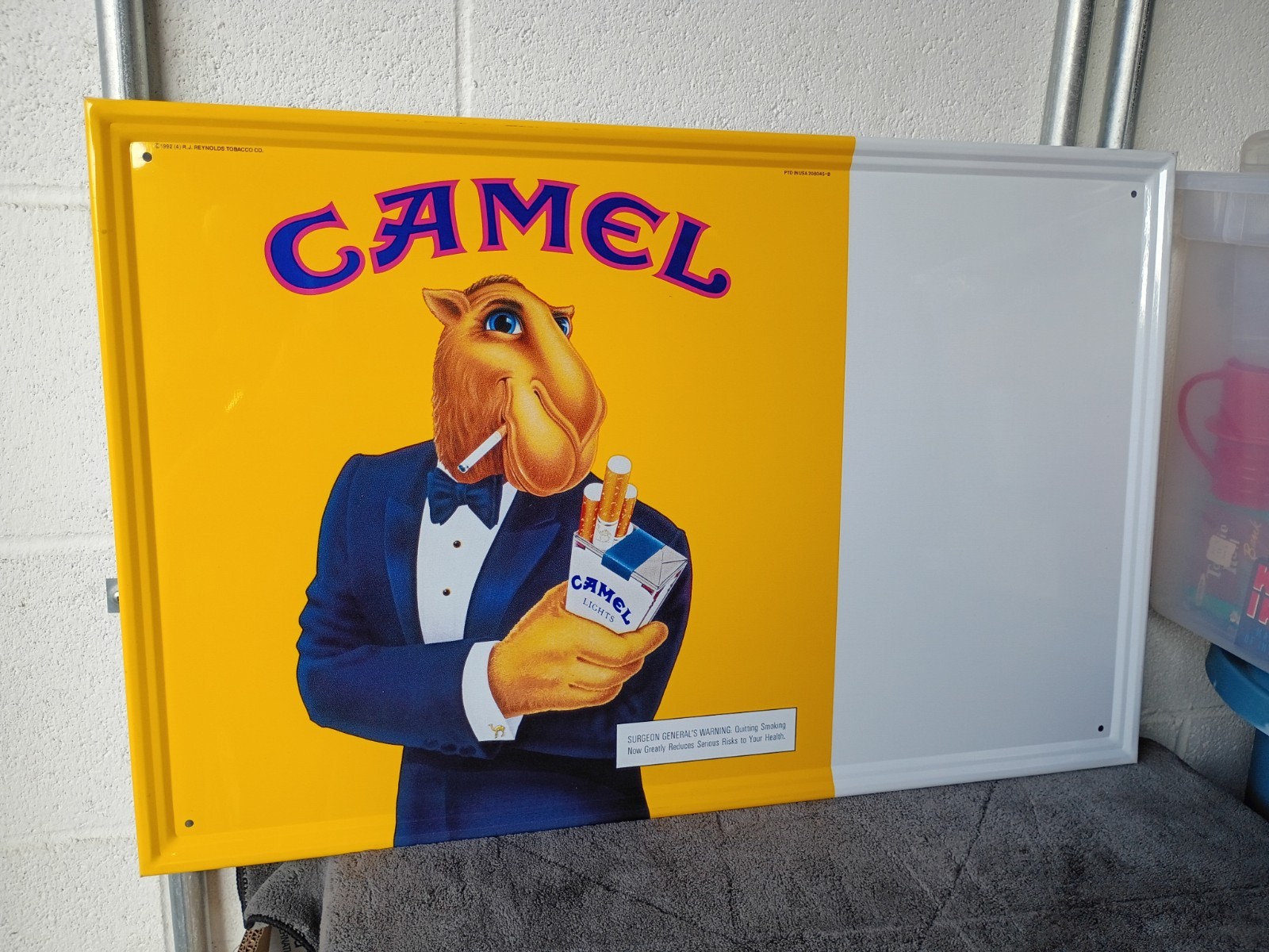 Vintage 1992 Joe CAMEL CIGARETTE METAL SIGN Tobacco 27”x17” 