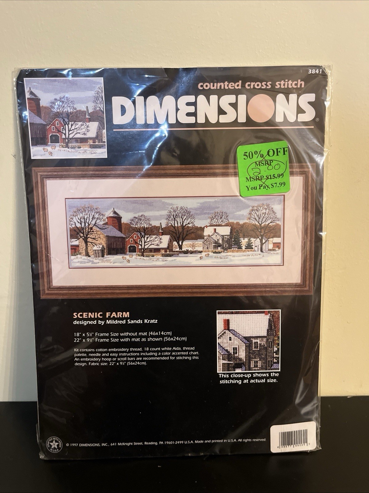 Vtg 1997 Dimensions Counted Cross StitchKit Scenic Farm #3841 New Sealed Vtg 1997 Dimensions Counted Cross StitchKit Scenic Farm #3841 New Sealed
