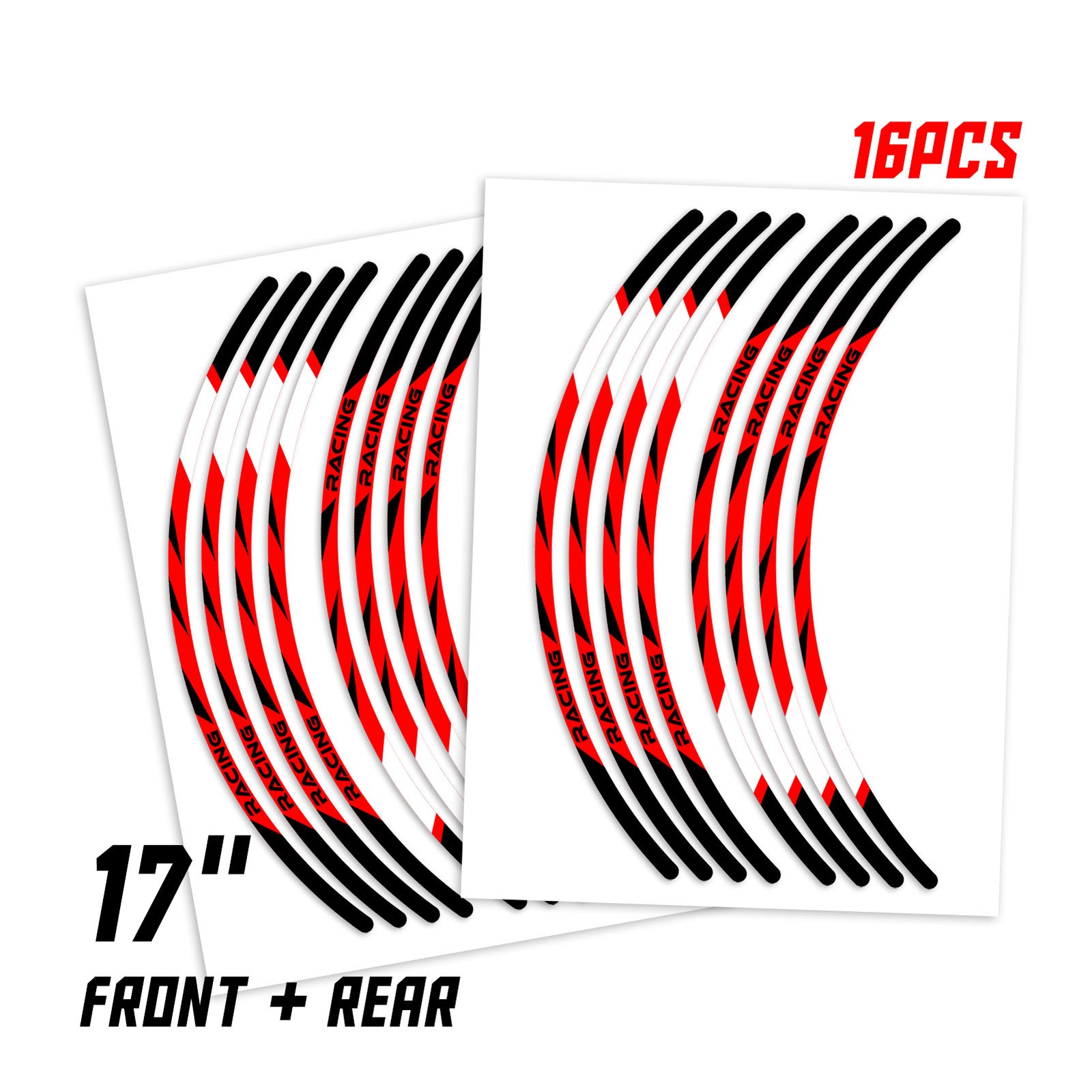 R02B For 2018-2020 Triumph Daytona 765 Red PVC Wheel Rim Sticker Kit 19