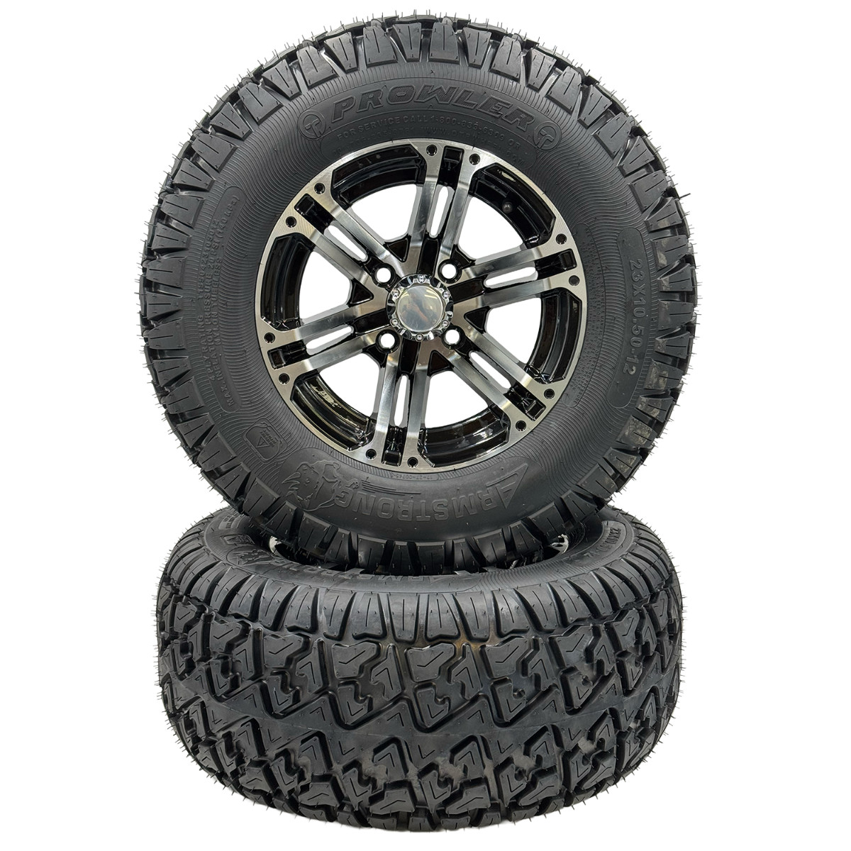 23x10.5-12 4Ply Prowler Aluminum Golf Cart Wheel - Set of 2 23x10.5-12 4Ply Prowler Aluminum Golf Cart Wheel - Set of 2