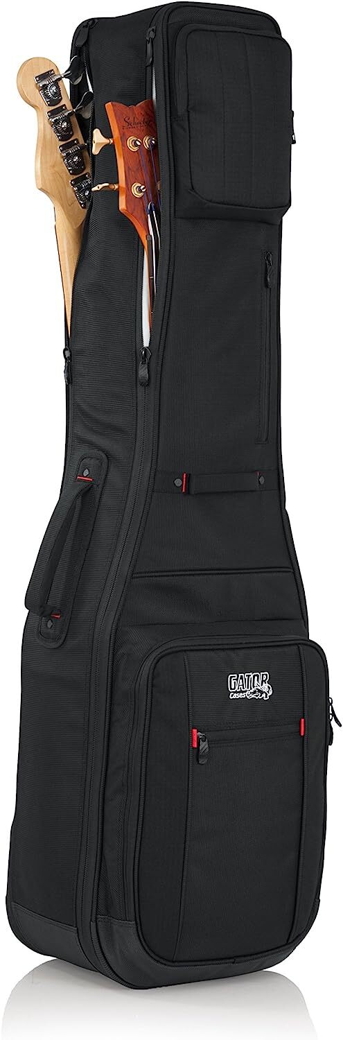 Gator Cases Pro-Go Ultimate Double Guitar Gig Bag; Holds (2) Bass Guitars