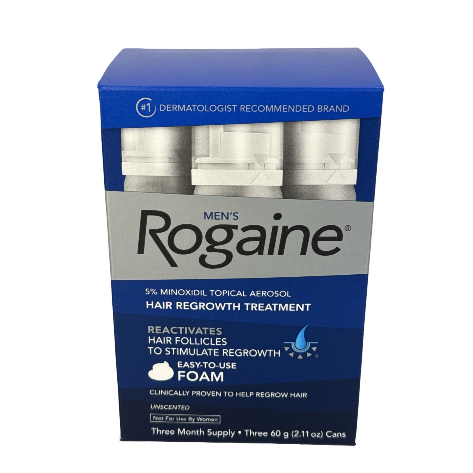 Rogaine Men’s 5% Minoxidil Foam Hair Regrowth Treatment, 3x2.11 oz, Exp 09/2027 Rogaine Men’s 5% Minoxidil Foam Hair Regrowth Treatment, 3x2.11 oz, Exp 09/2027