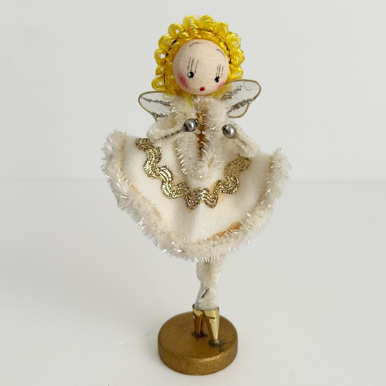 Vintage Japan Chenille Christmas 5” Blonde Ballet Angel Figure MCM Kitsch Vintage Japan Chenille Christmas 5” Blonde Ballet Angel Figure MCM Kitsch