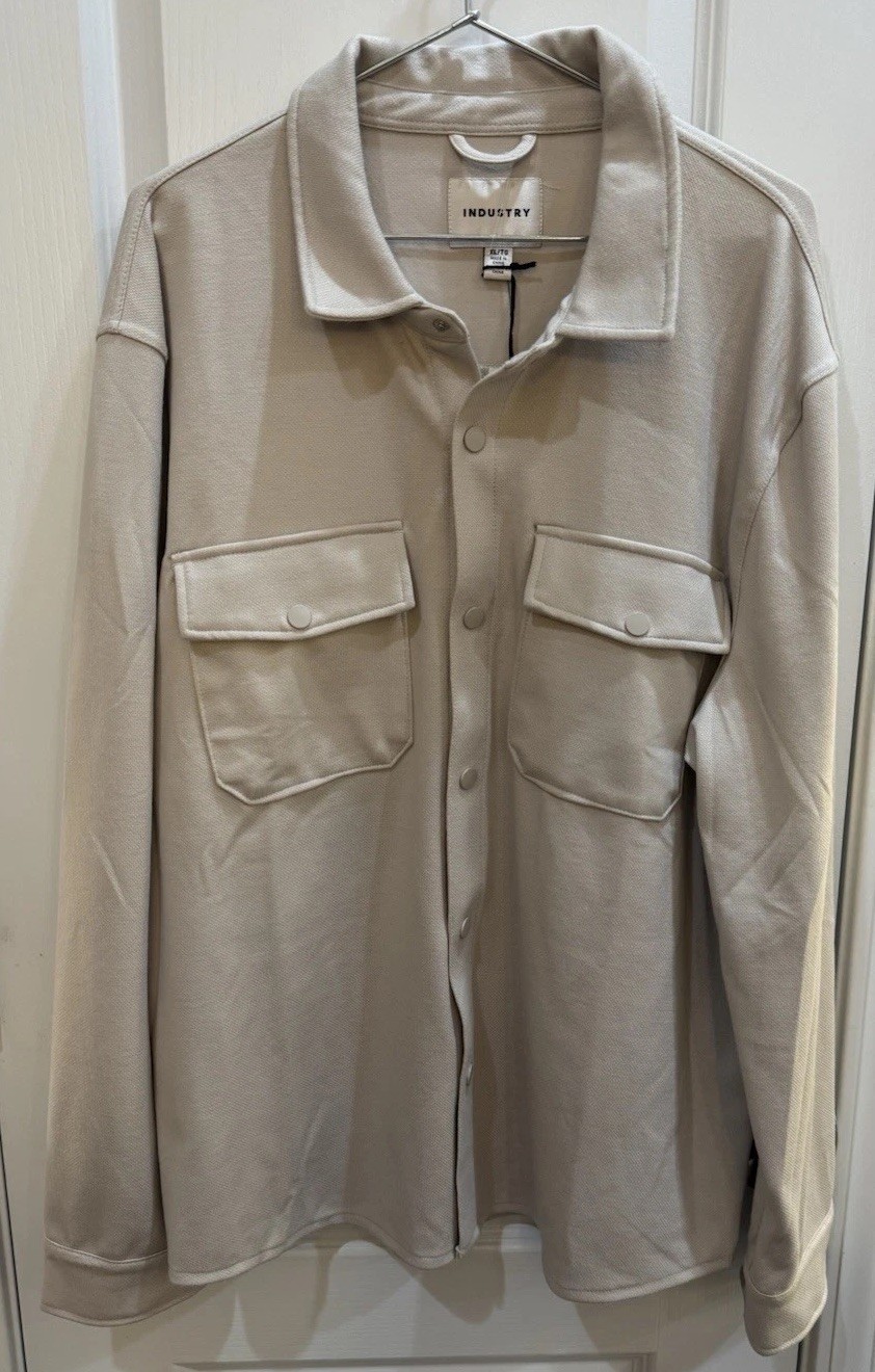 Industry Republic Clothing Shirt Jacket Beige Men’s XL NWT Industry Republic Clothing Shirt Jacket Beige Men’s XL NWT