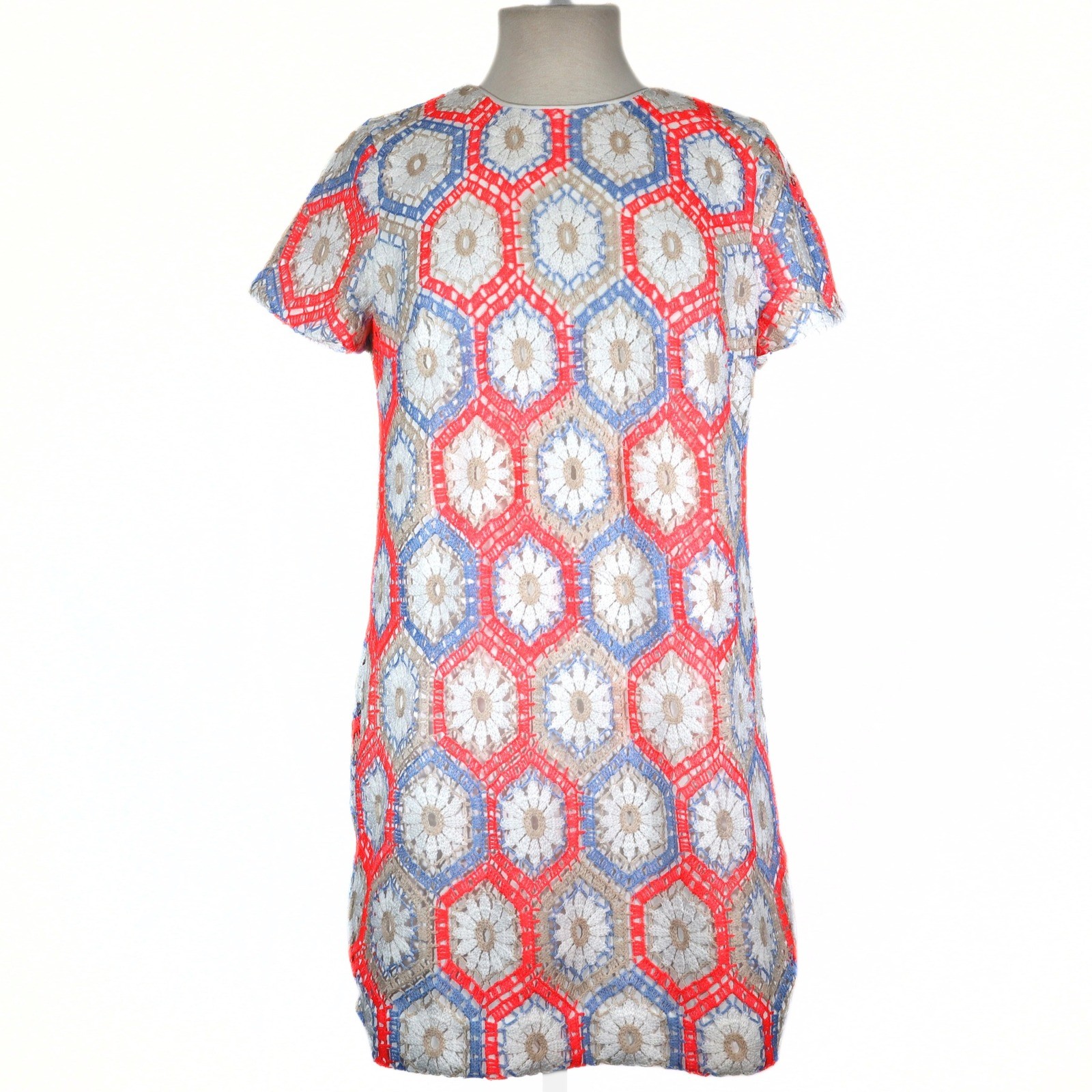 Lilly Pulitzer Leyla Shift Dress Womens 6 Bright Floral Lace Crochet Lined Mini