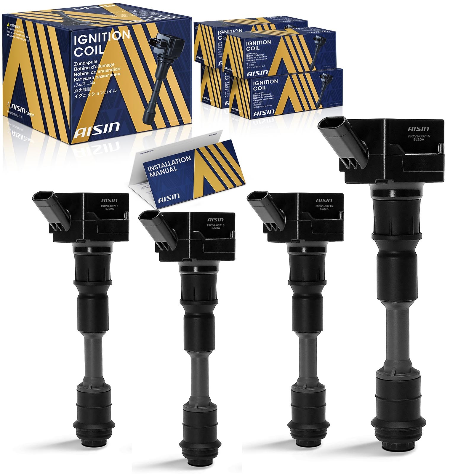 AISIN 4 Pack Ignition Coils for Volvo XC40 XC60 XC70 XC90 S60 S80 S90 2014-2023 AISIN 4 Pack Ignition Coils for Volvo XC40 XC60 XC70 XC90 S60 S80 S90 2014-2023
