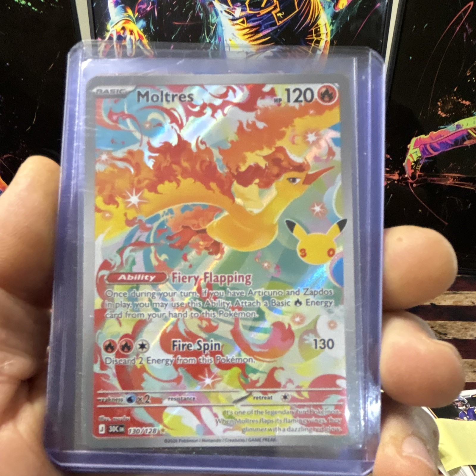 Moltres 130/128 Me: 30th Celebration Holo