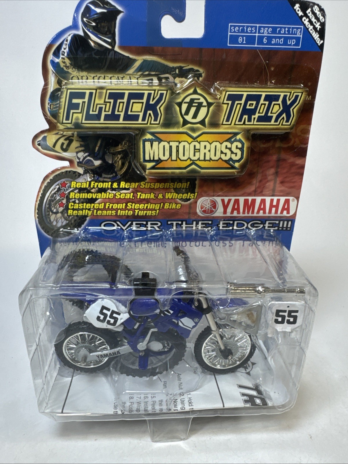 Flick Trip Motocross Diecast #55 Yamaha Finger Dirt Bike New In Pkg 2000 Flick Trip Motocross Diecast #55 Yamaha Finger Dirt Bike New In Pkg 2000