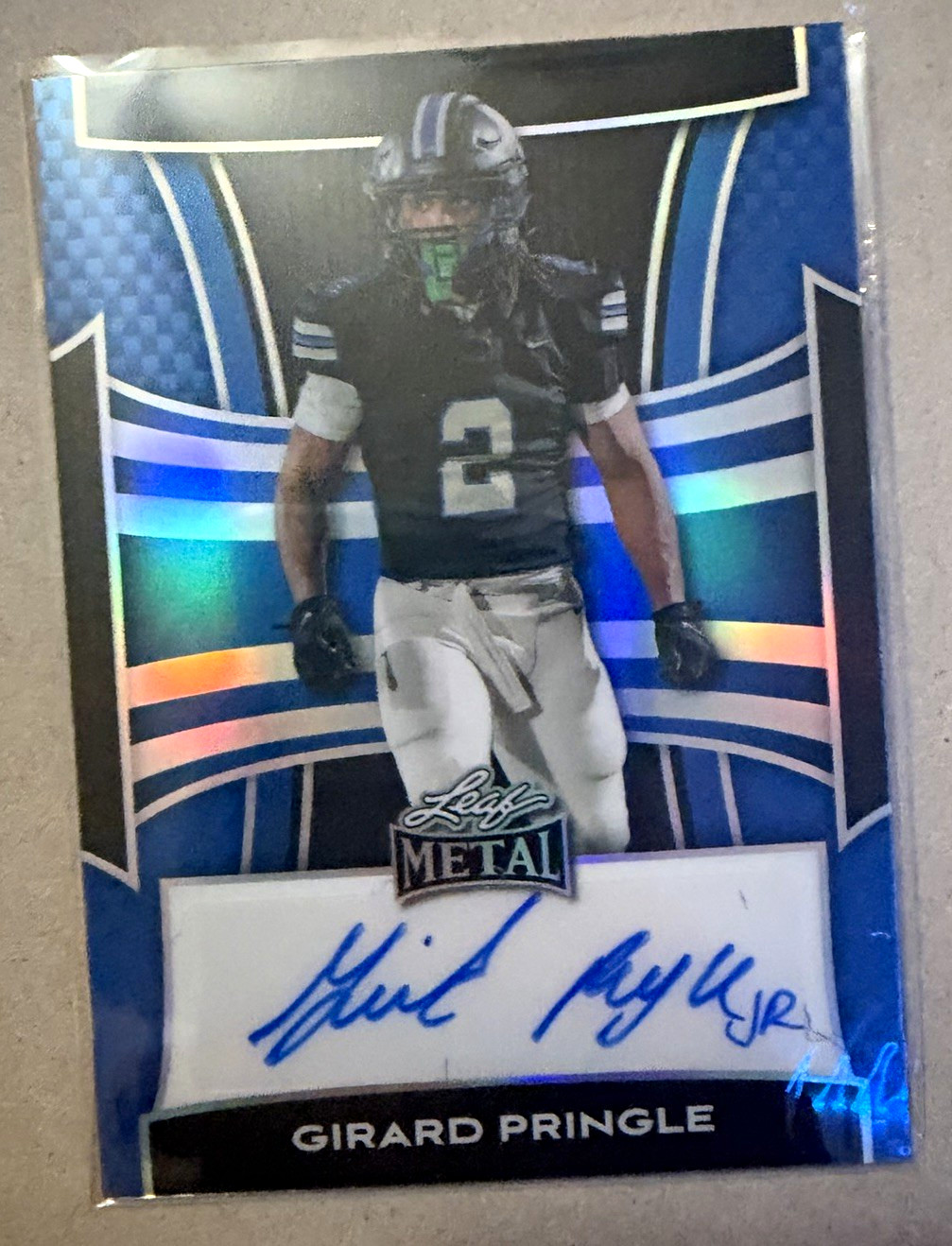 Leaf 2025 Leaf Metal Autographs Girard Pringle Blue Prismatic RC /20 BA-GP1