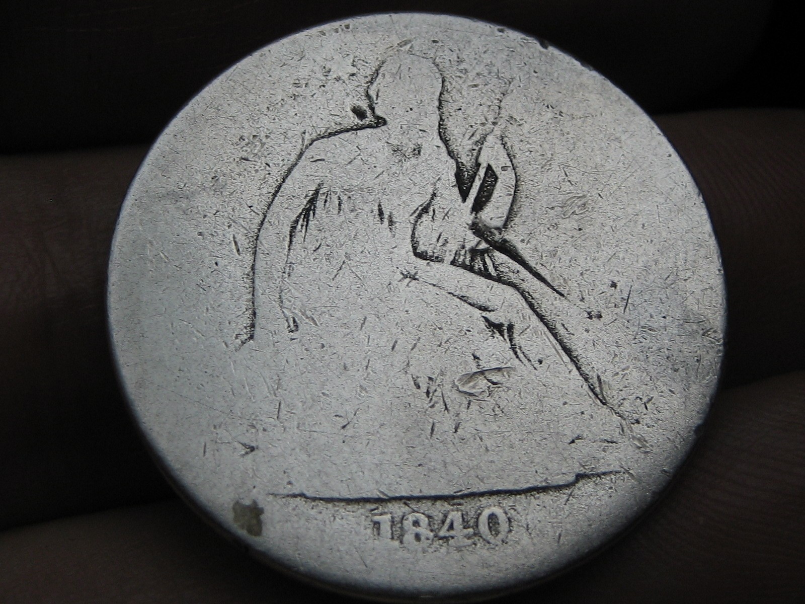 1840 P or O Seated Liberty Half Dollar- About Good Details 1840 P or O Seated Liberty Half Dollar- About Good Details