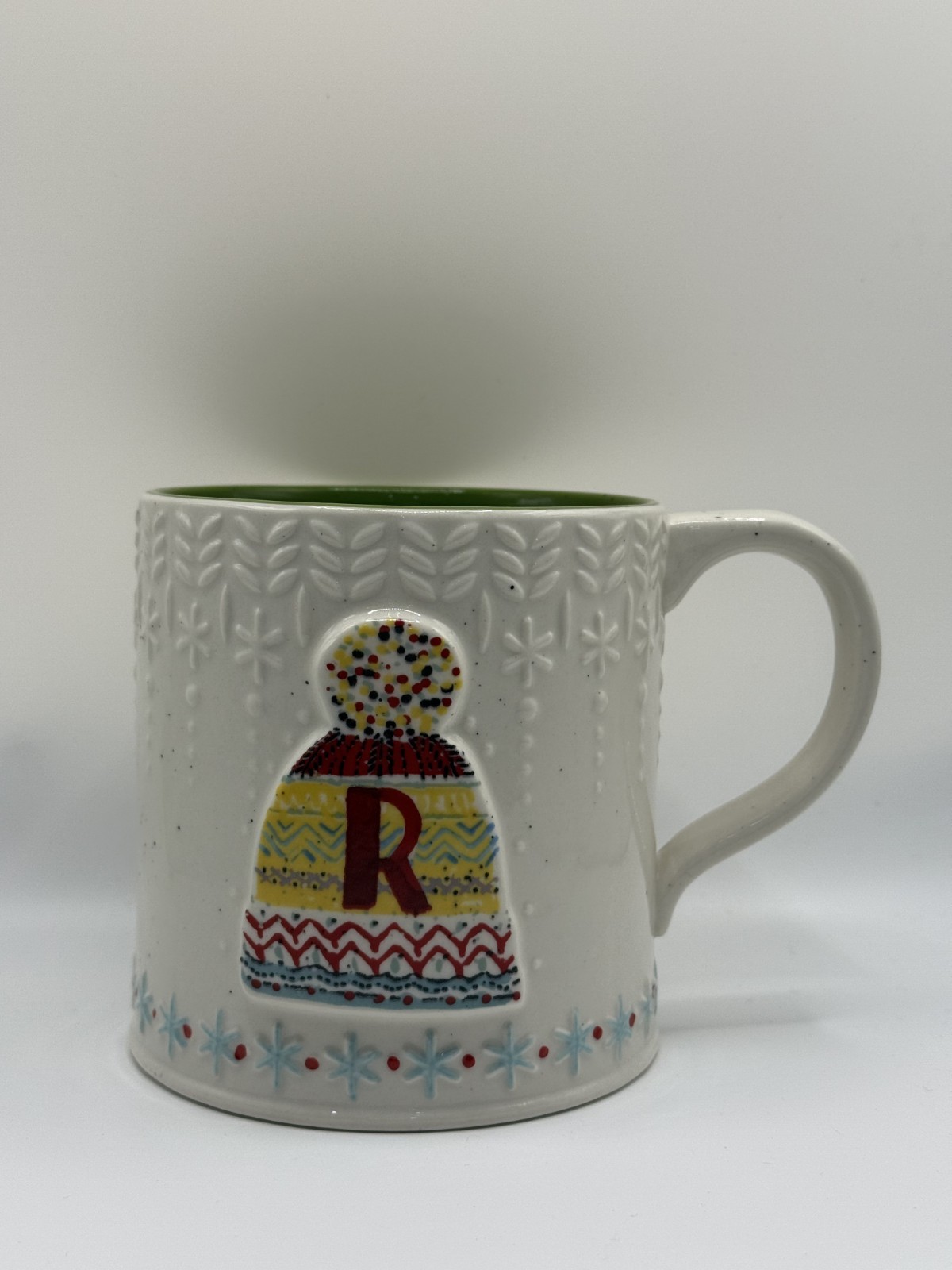 Anthropologie Bundled Up Beanie Snow Hat Mug Initial Monogram R 20oz Coffee Cup Anthropologie Bundled Up Beanie Snow Hat Mug Initial Monogram R 20oz Coffee Cup