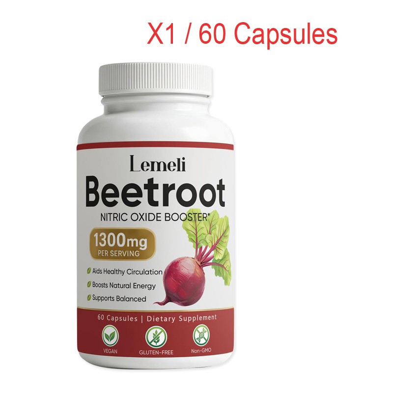 1-3x Lemeli Beetroot - 1300mg, Lemeli Beet Root Supplement 60 Capsules 1-3x Lemeli Beetroot - 1300mg, Lemeli Beet Root Supplement 60 Capsules