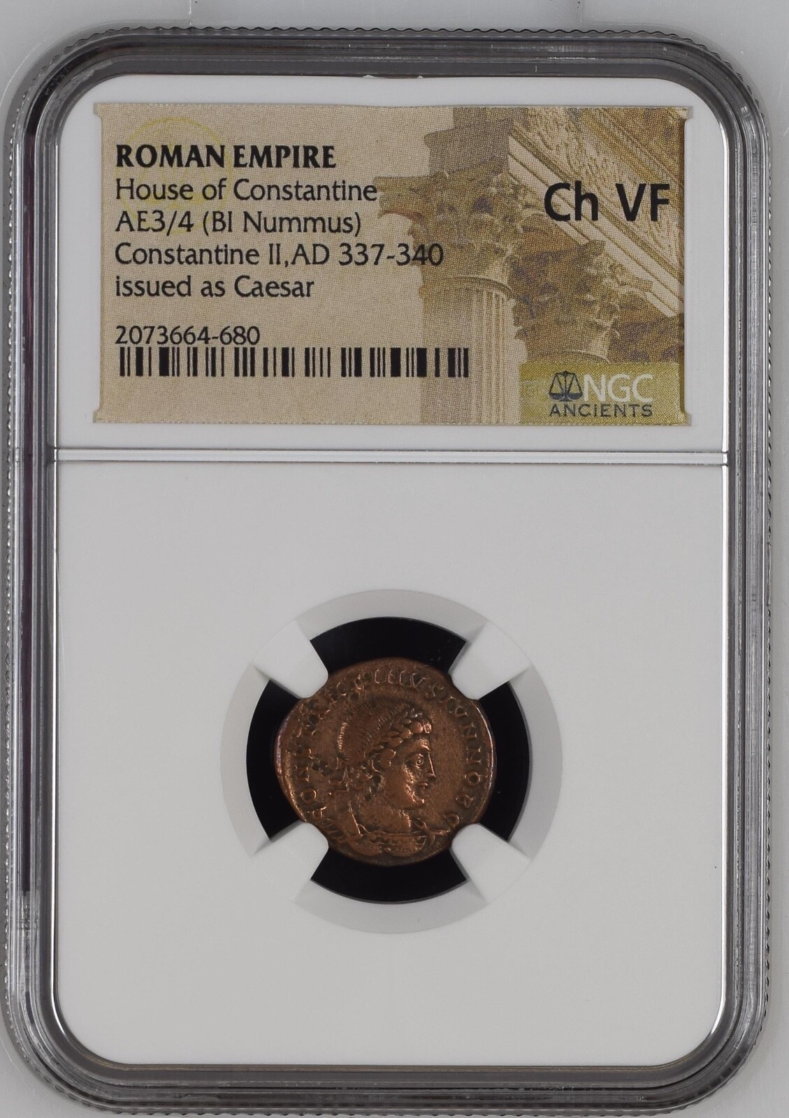NGC Ch VF AE3/4 Constantine II AD337-340 NGC Ancients Certified CHOICE VERY FINE