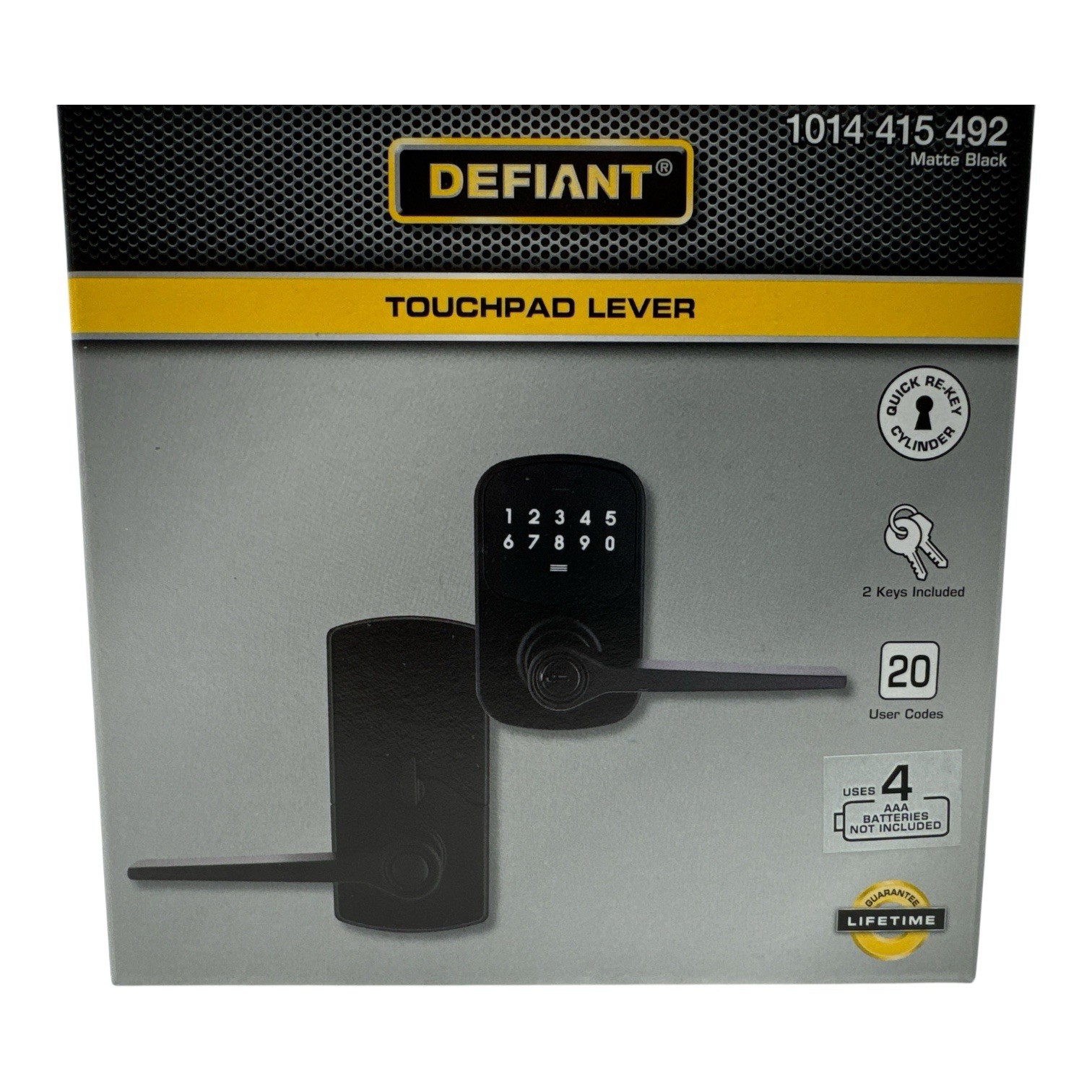 Defiant Touchpad Keyed Entry Door Handle Lever Matte Black 1014 415 492 New Defiant Touchpad Keyed Entry Door Handle Lever Matte Black 1014 415 492 New