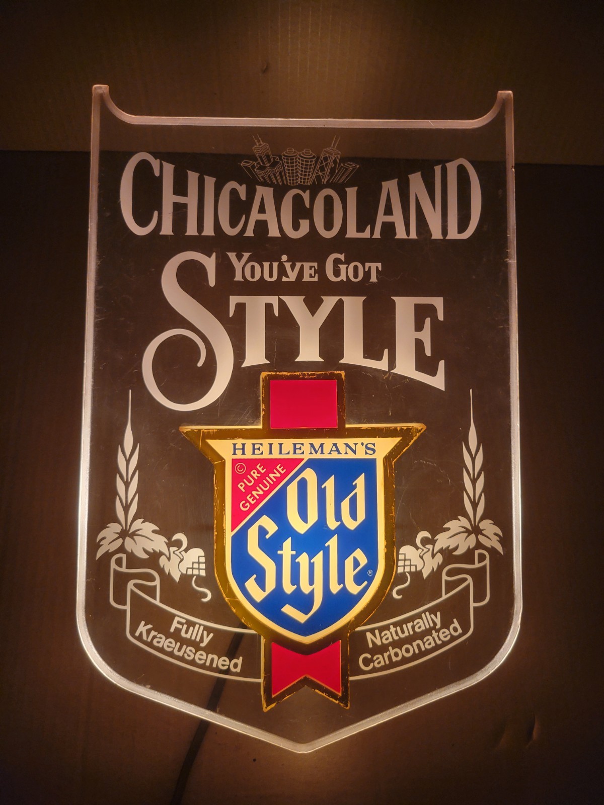 Old Style Beer Chicagoland Lighted Sign Vtg Old Style Beer Chicagoland Lighted Sign Vtg