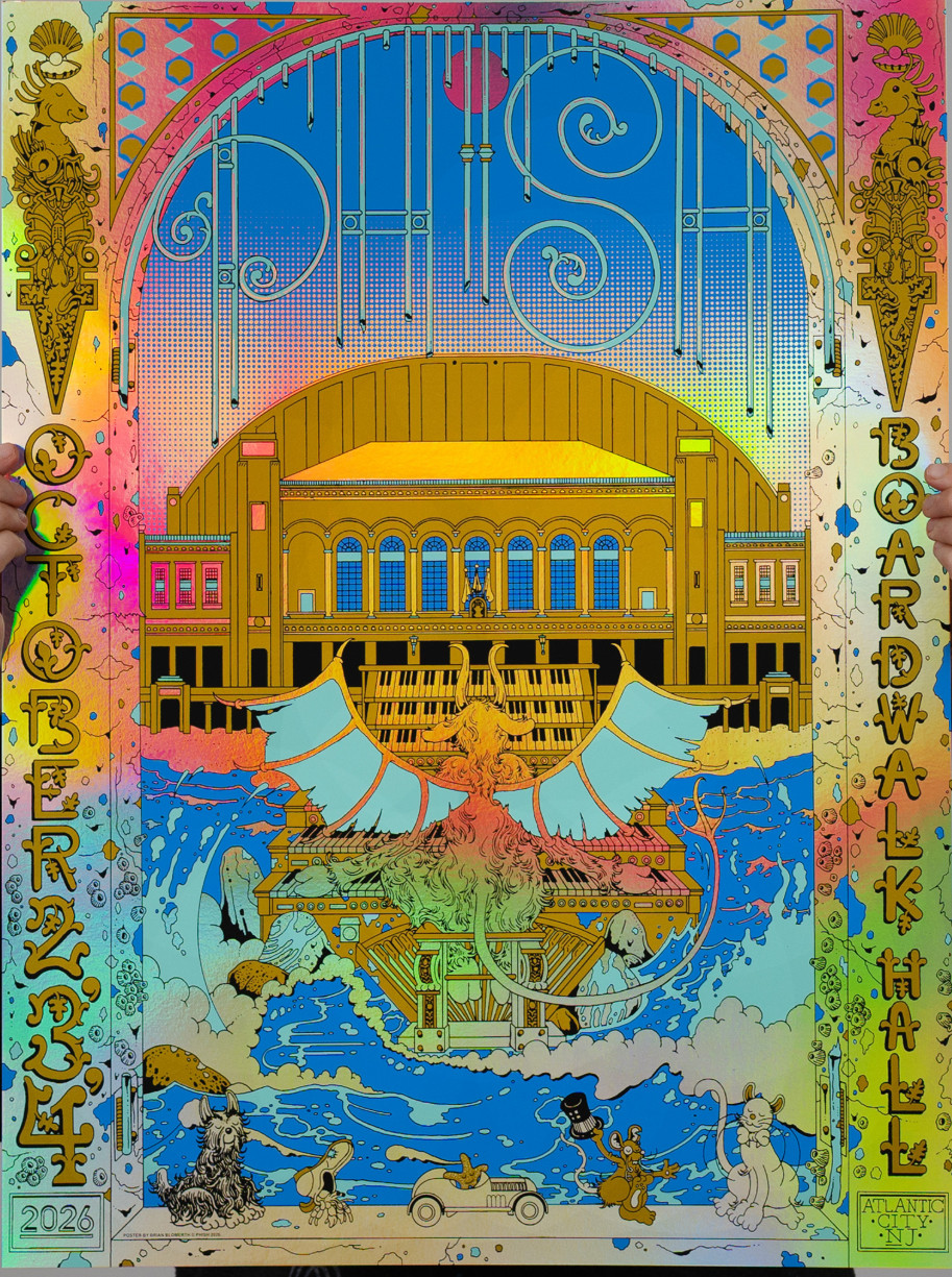 Phish Poster FOIL 2026 Atlantic City Boardwalk Hall 10/2 10/3 10/4 Pollock FOIL