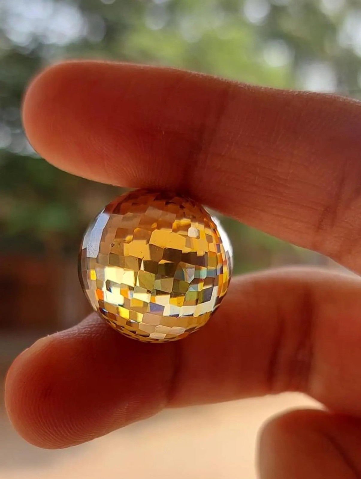 20 Ct Certified Treated Champagne Diamond Loose Round Bead For Jewelry Making