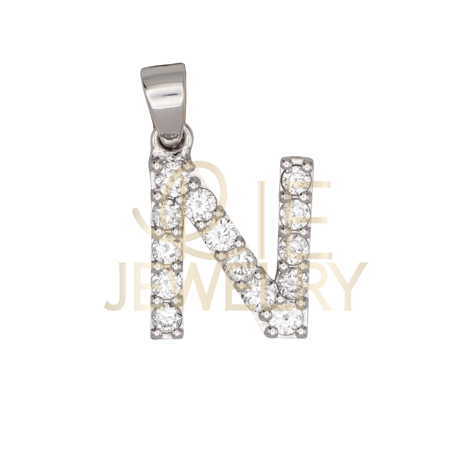 10K White Gold 0.5 CTW Lab Grown Diamond Fashion Initial \ 10K White Gold 0.5 CTW Lab Grown Diamond Fashion Initial \