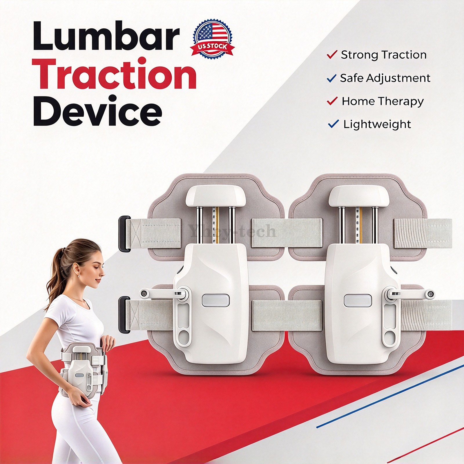 Back Stretcher for Lower Spine Pain Lumbar Decompression Belt & Traction Device