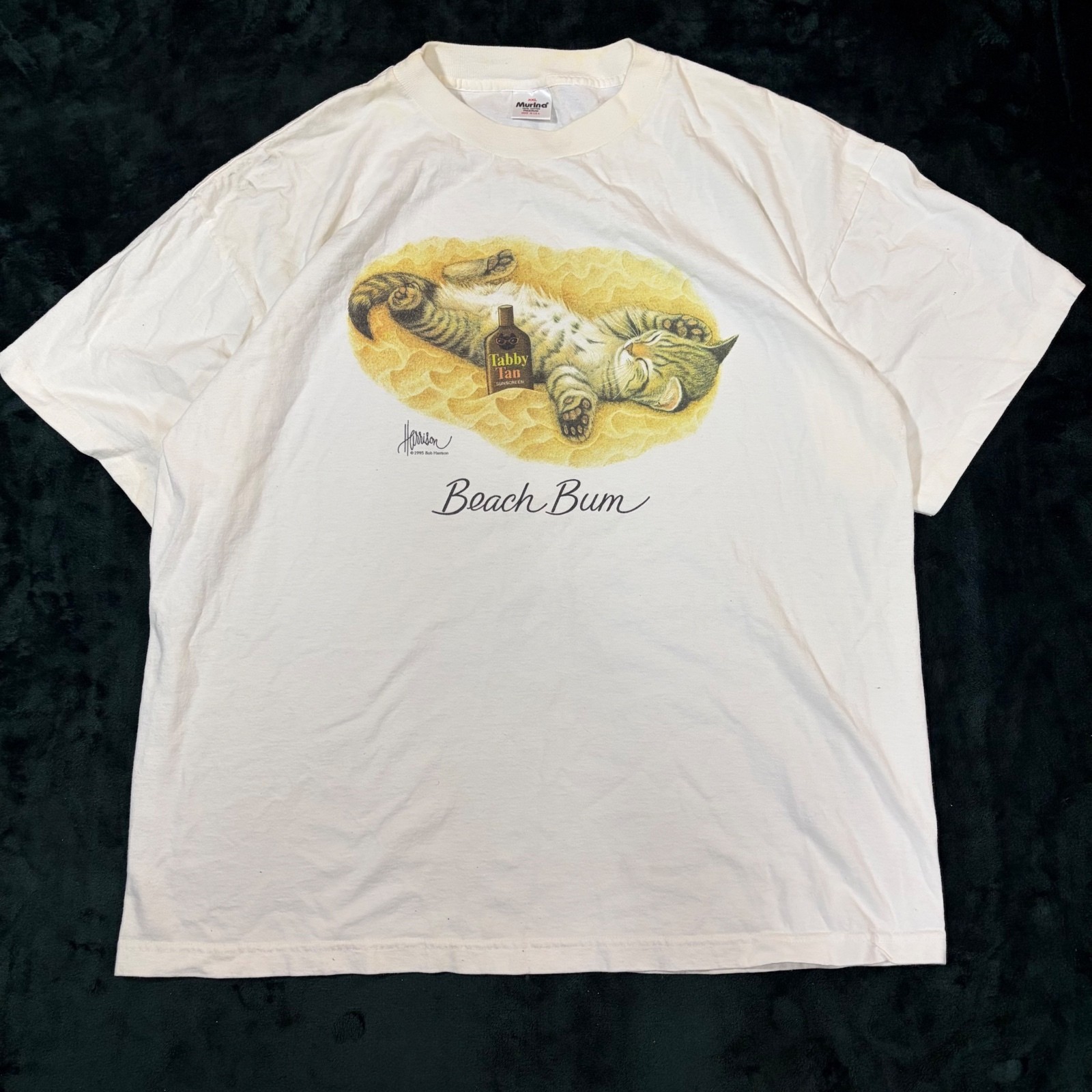 Vintage Murina Bob Harrison Beach Bum Cat Graphic Tee XXL Vintage Murina Bob Harrison Beach Bum Cat Graphic Tee XXL