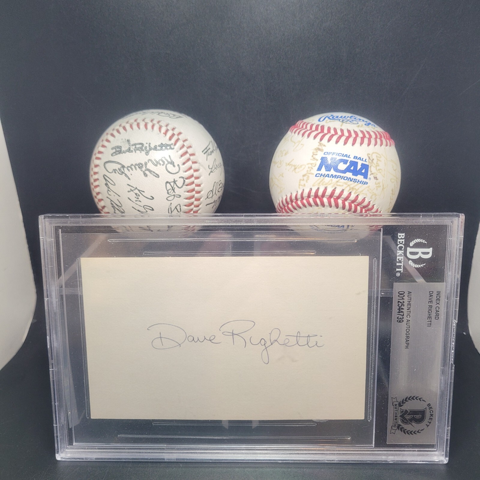 NCAA Baseball Ball Beckett Autograph Card Dave Righetti 1981 NY Yankees Pitching