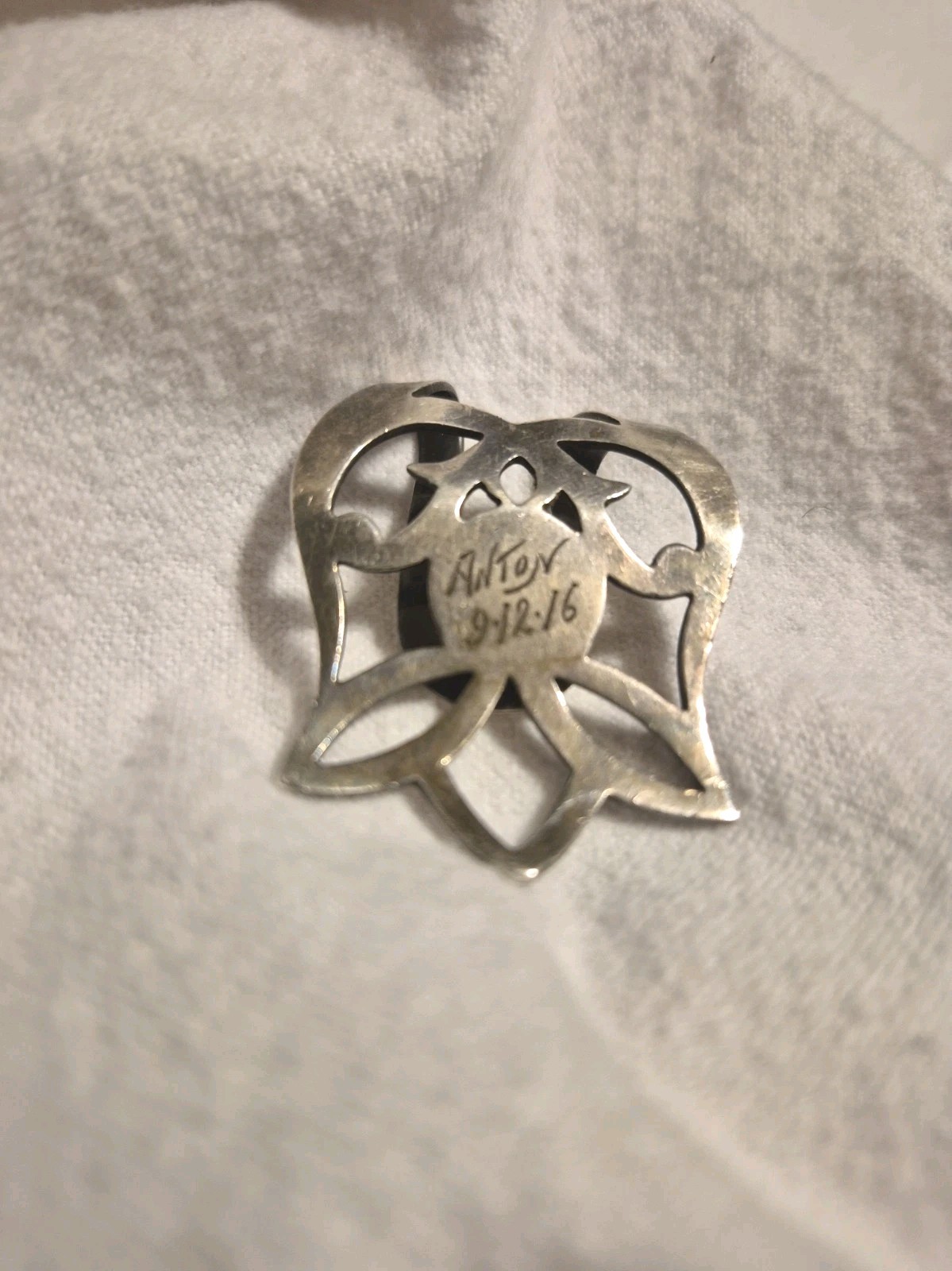 ESTATE ANTIQUE WEBSTER STERLING  SILVER NAPKIN CLIP CIRCA 1916