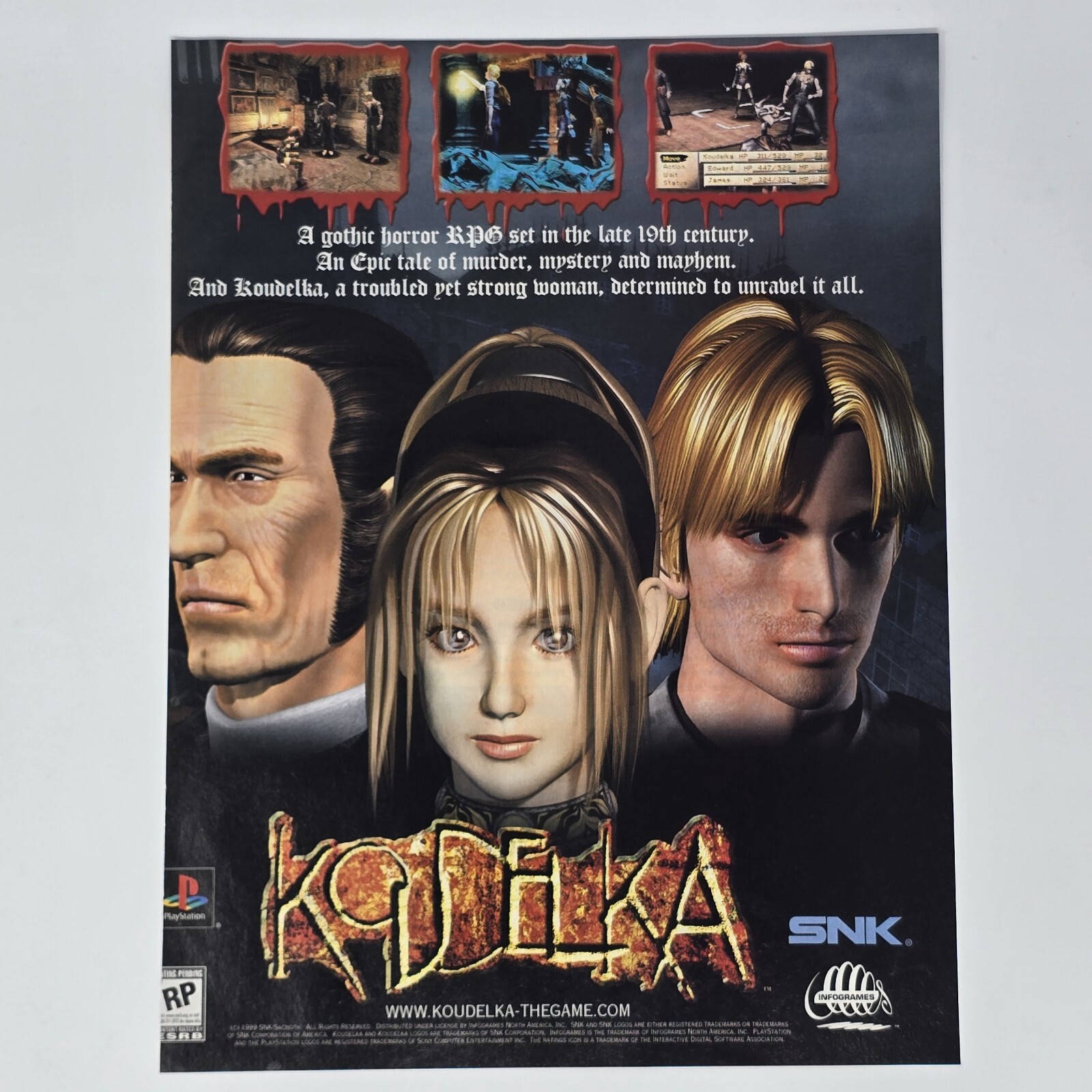 Koudelka Sony PlayStation PS1 Gothic Horror Print Ad/Poster Official Promo Art