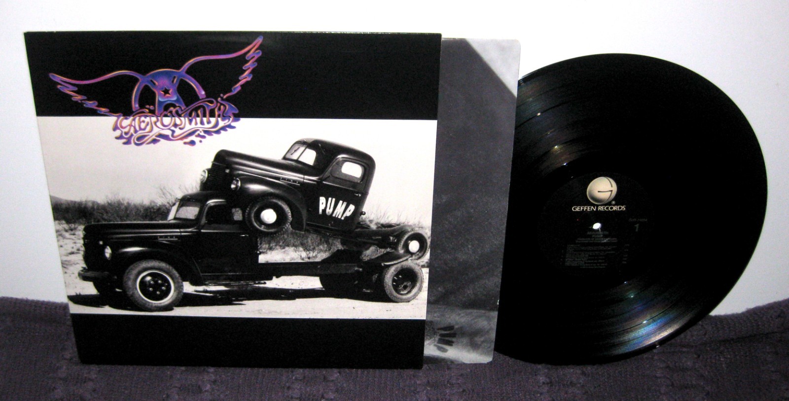 AEROSMITH Pump LP Original 1st SPECIALTY Press 1989 Geffen GHS-24254 w/Inner NM-