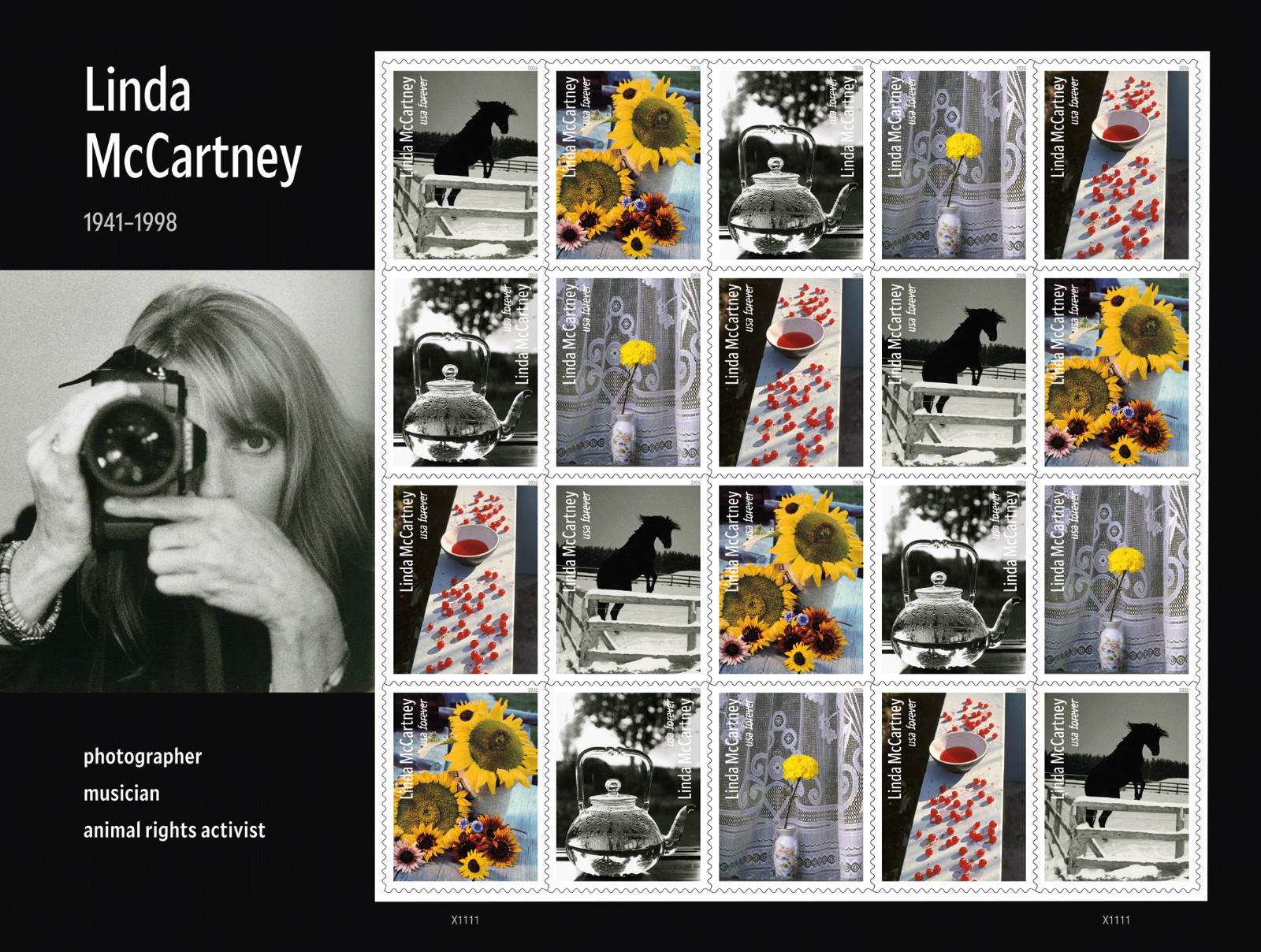 US Linda McCartney 2026 NDC Imperf Pane of 20 Pre-sale Avail. 10/20/26