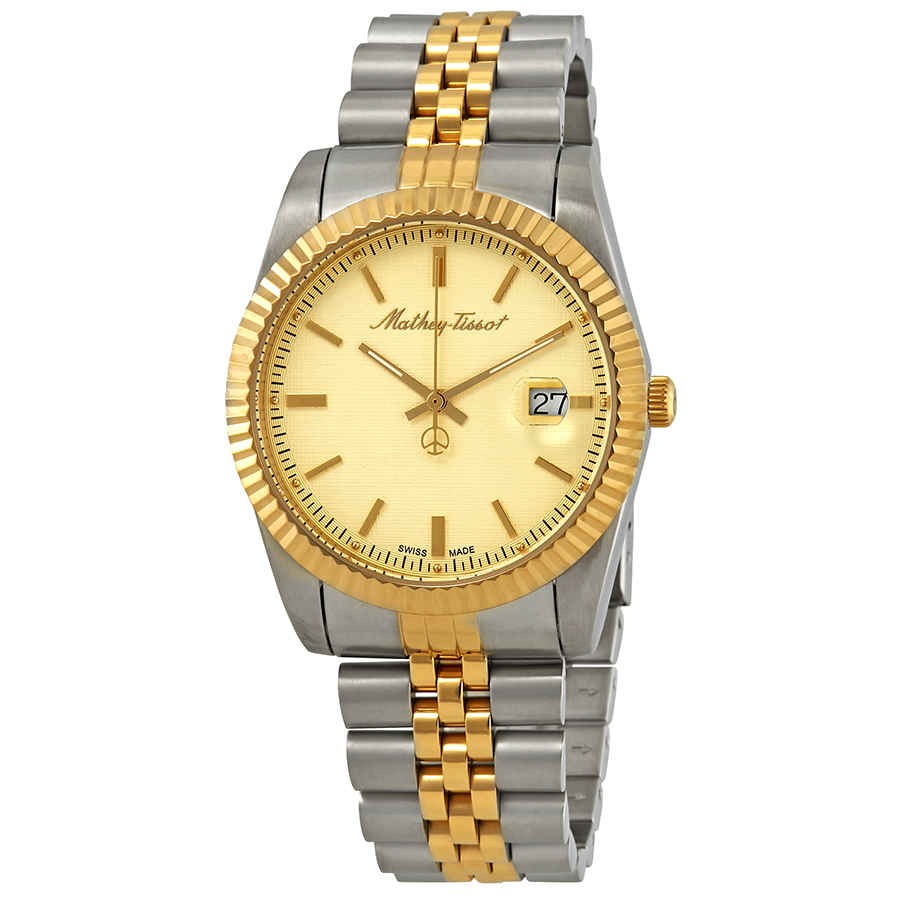 Mathey-Tissot Mathey III Quartz Gold Dial Two-tone Men\'s Watch H810BDI