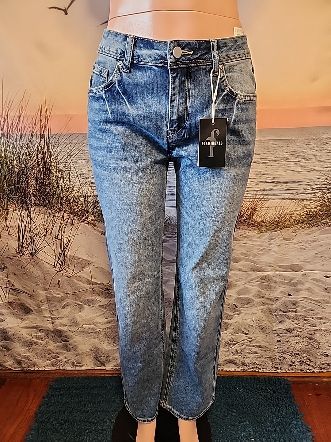 NWT Flamingals Women\'s #80292 Blue Jeans Size- Small.