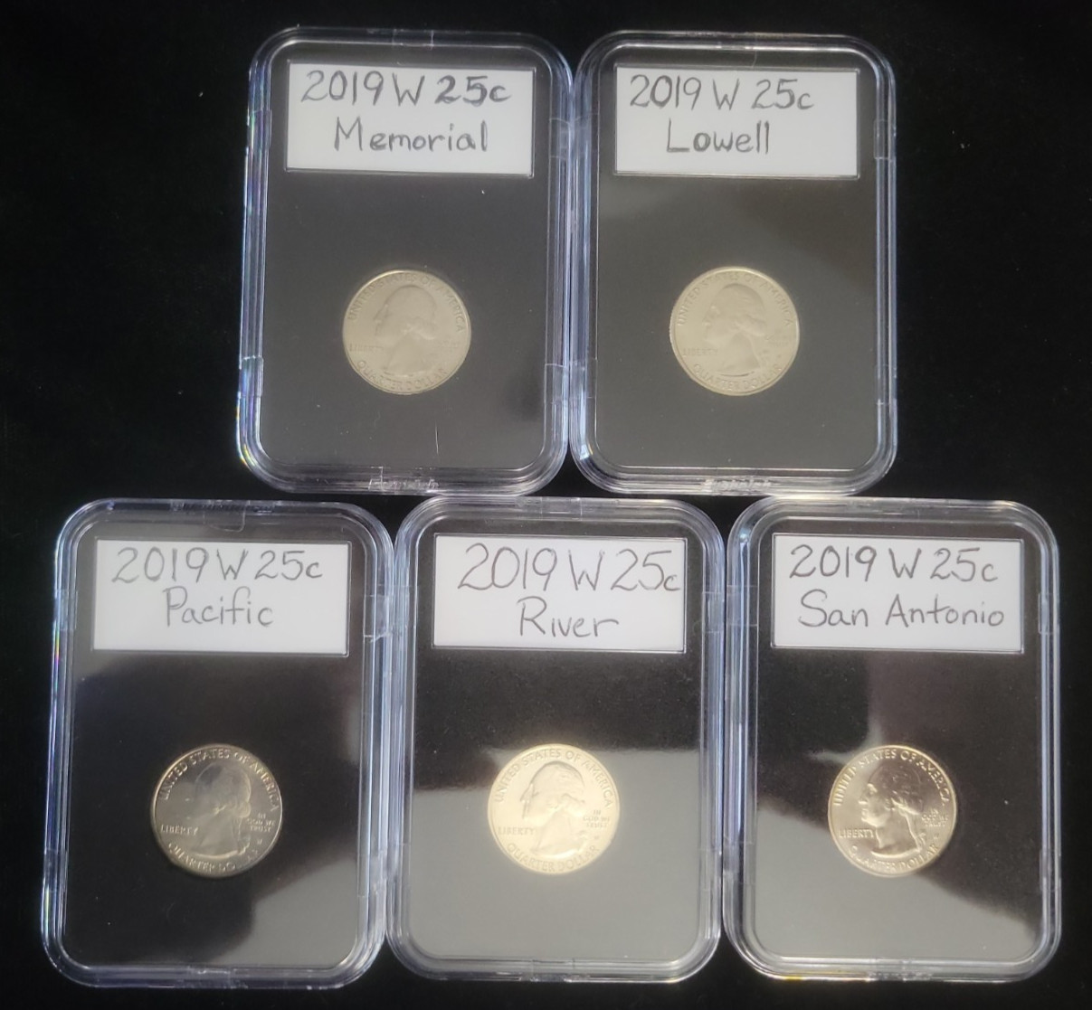 COMPLETE 2019 W Quarter Set | 5 West Point Qtrs Mem, Lowell, San Ant, War, River COMPLETE 2019 W Quarter Set | 5 West Point Qtrs Mem, Lowell, San Ant, War, River