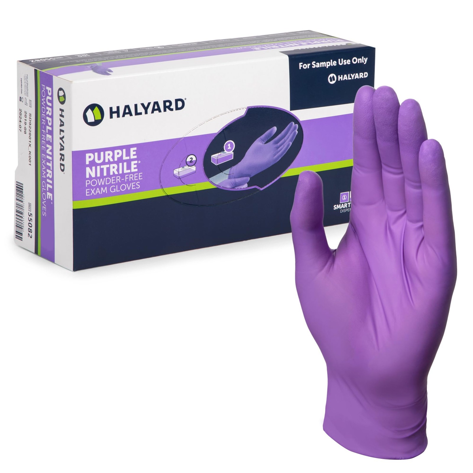 HALYARD PURPLE NITRILE* Exam Gloves, Powder-Free, 5.9 mil, Small, 55081 (Case...