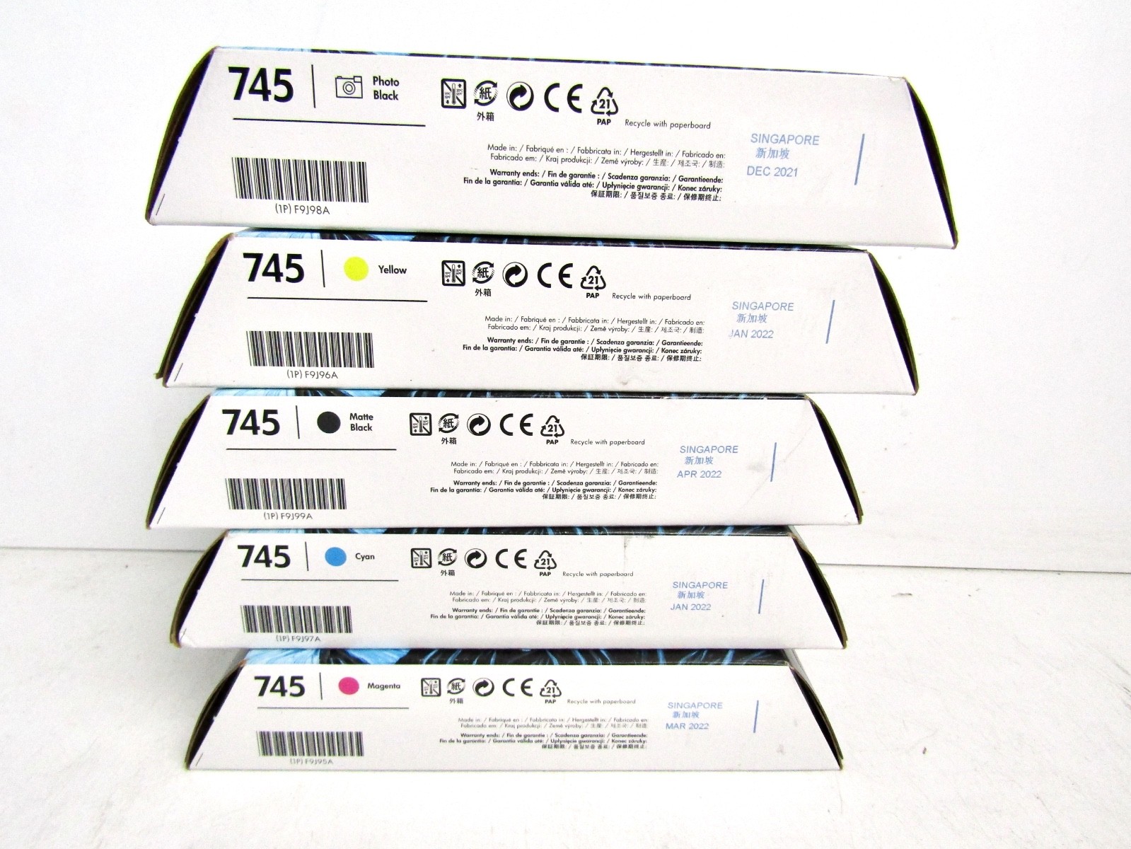 (Set of 5) Genuine HP 745 130ml Ink Cartridge for HP DesignJet Printer (expired) (Set of 5) Genuine HP 745 130ml Ink Cartridge for HP DesignJet Printer (expired)