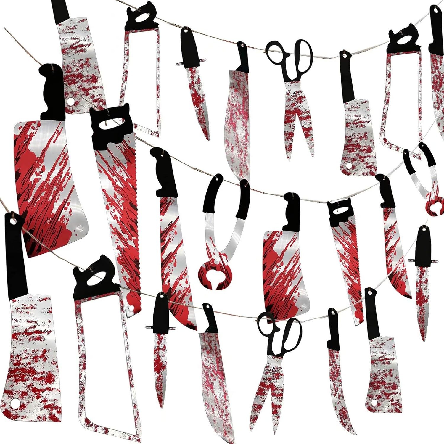 32PCS Halloween Bloody Garland Banner Halloween Props Decorations Zombie