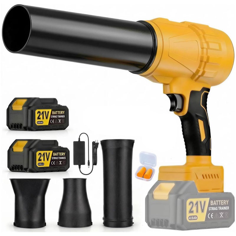 Cordless Leaf Blower for Lawn, Turbo Adjustable, 2x Batteries & Charger