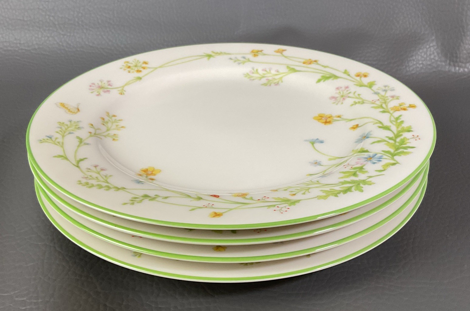 Noritake Ivory China Reverie 7191 4 Salad Plates Floral Butterfly Japan 8.25” Noritake Ivory China Reverie 7191 4 Salad Plates Floral Butterfly Japan 8.25”