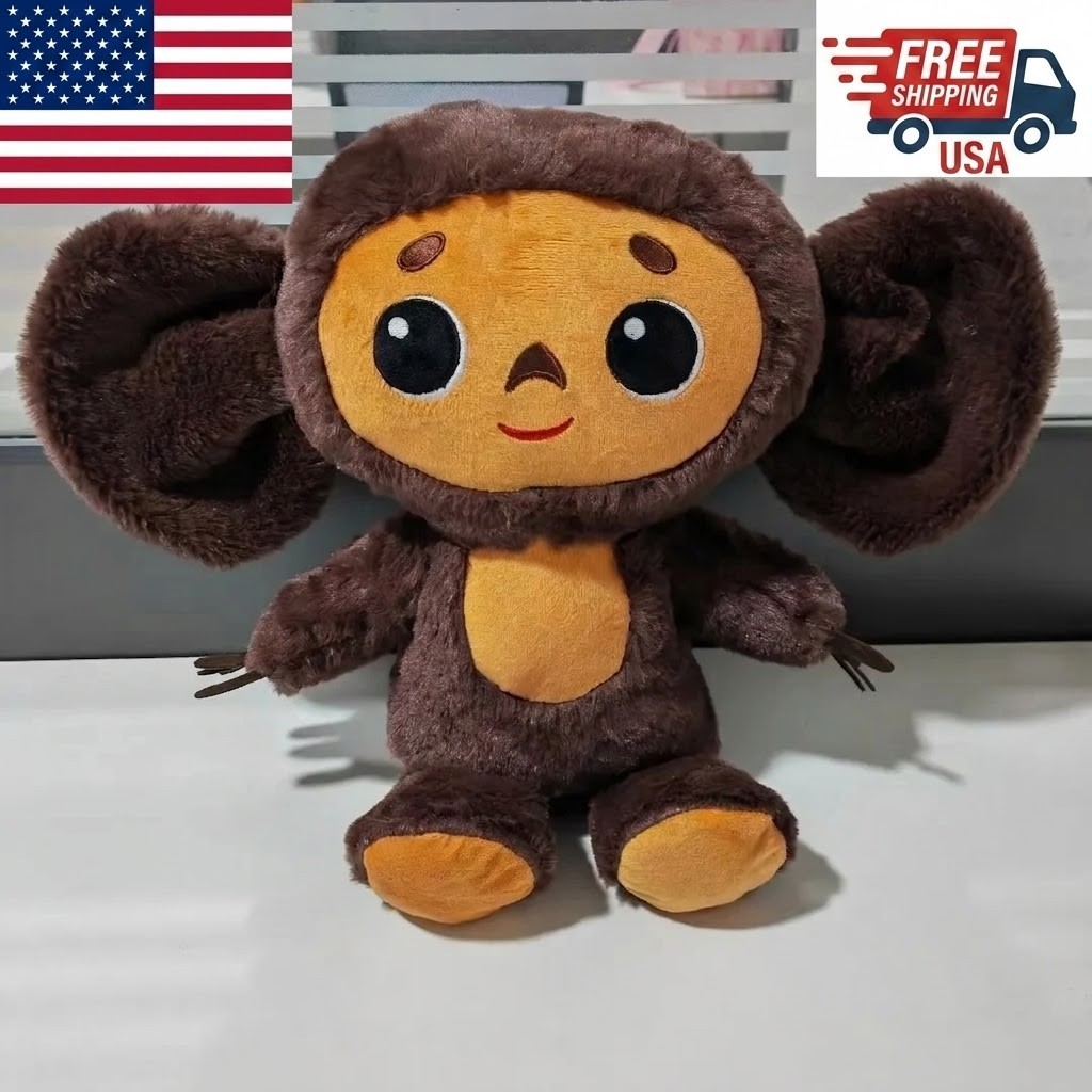 Cheburashka Russian Plush Toy – 8 Inch Tall Cute Чебурашка Soft Doll