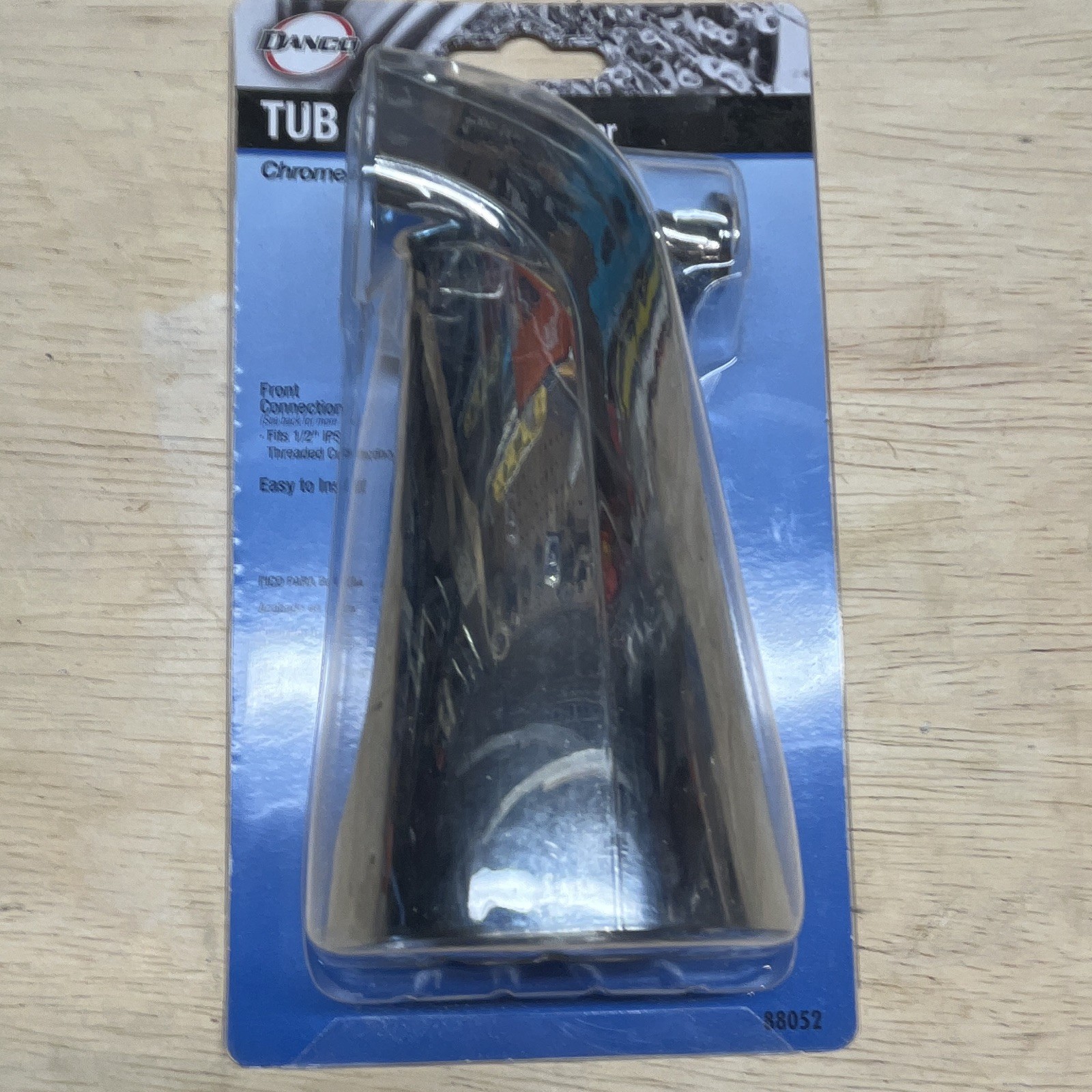 Danco 88052 Chrome Tub Spout Front Connection Fits 1/2 in IPS Silver