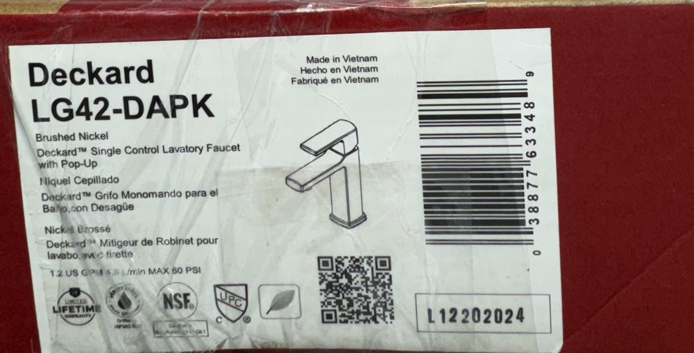 Pfister, LG42-DAPK, Deckard 1.2 GPM Single Hole Bathroom Faucet, Brushed Nickel Pfister, LG42-DAPK, Deckard 1.2 GPM Single Hole Bathroom Faucet, Brushed Nickel