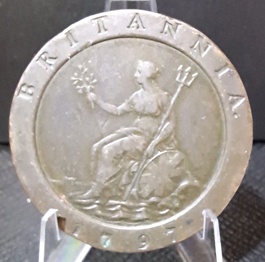 1797 Great Britain Cartwheel TWOPENCE George III Soho Mint Copper Coin KM-619