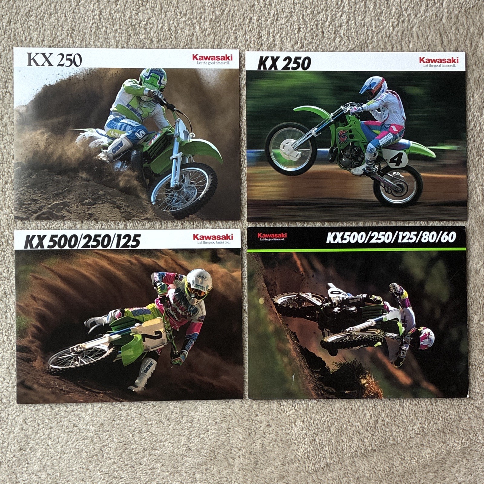 Vintage 1990 1991 1992 1993 KX 250 Kawasaki Motorcycle Brochures LOT of 4 Vintage 1990 1991 1992 1993 KX 250 Kawasaki Motorcycle Brochures LOT of 4