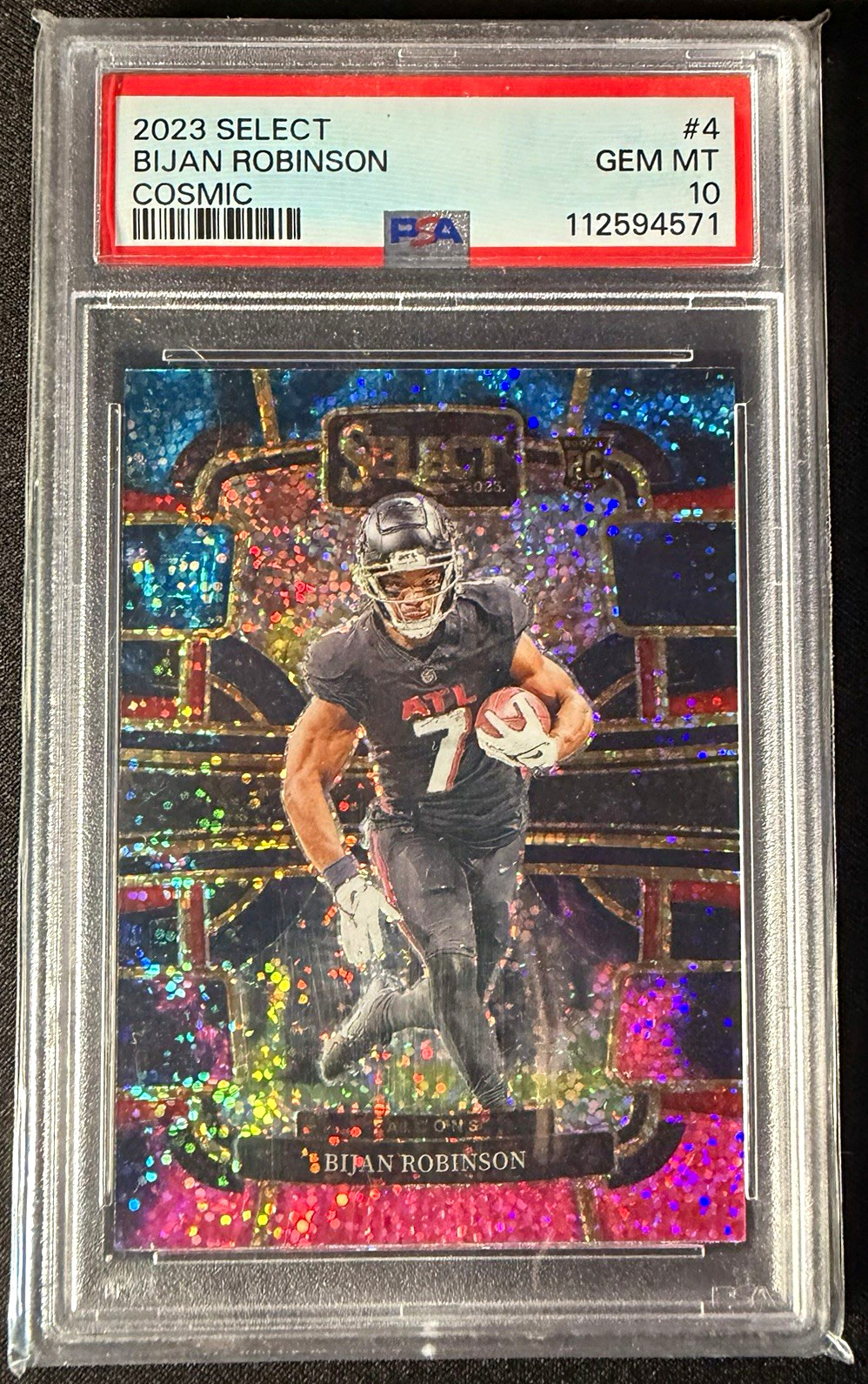 2023 Panini Select Bijan Robinson RC Concourse Cosmic Prizm #4 PSA 10