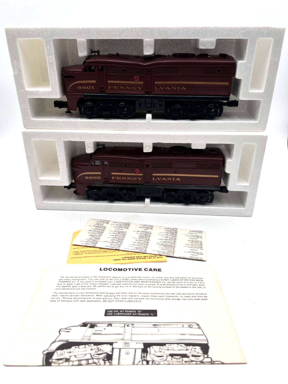 Lionel PRR 6-18901 Pennsylvania Double A Alco Diesel Set O Gauge Tuscan NIB Warp