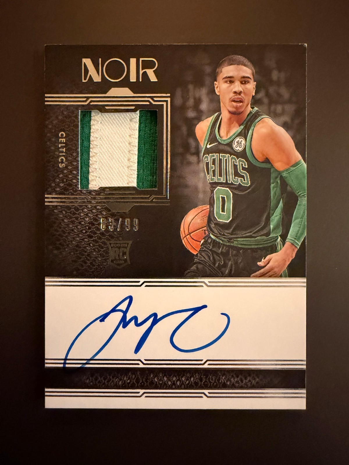 2017-18 Panini Noir - Rookie Patch Autographs Jayson Tatum #303 /99 RC 2017-18 Panini Noir - Rookie Patch Autographs Jayson Tatum #303 /99 RC