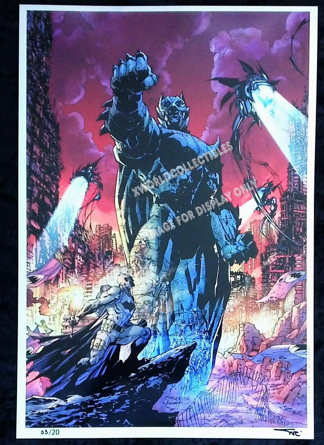 JIM LEE & ALEX SINCLAIR DARK KNIGHTS METAL ART PRINT - LIMITED EDITION #03/20